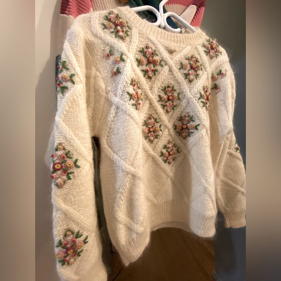 Embroidered knit sweater-Vintage Marnie West - Picture 1 of 5